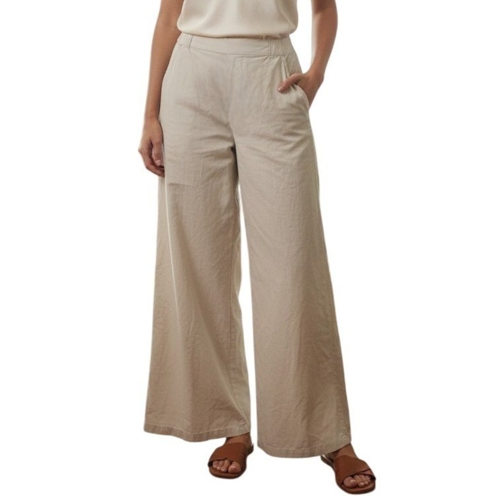 CP SHADES Wanda Wide Leg Pants Cotton Neutral Small Minimalist USA $230